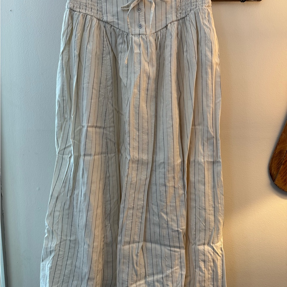 Aerie Striped Maxi Skirt in Cream and Black